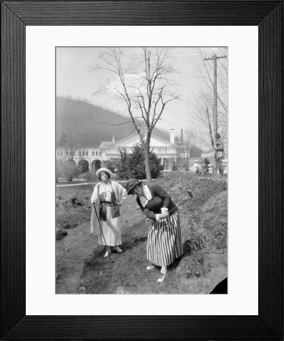 Framed Print : Two Women Playing Golf Framed Print : Two Women Playing Golf