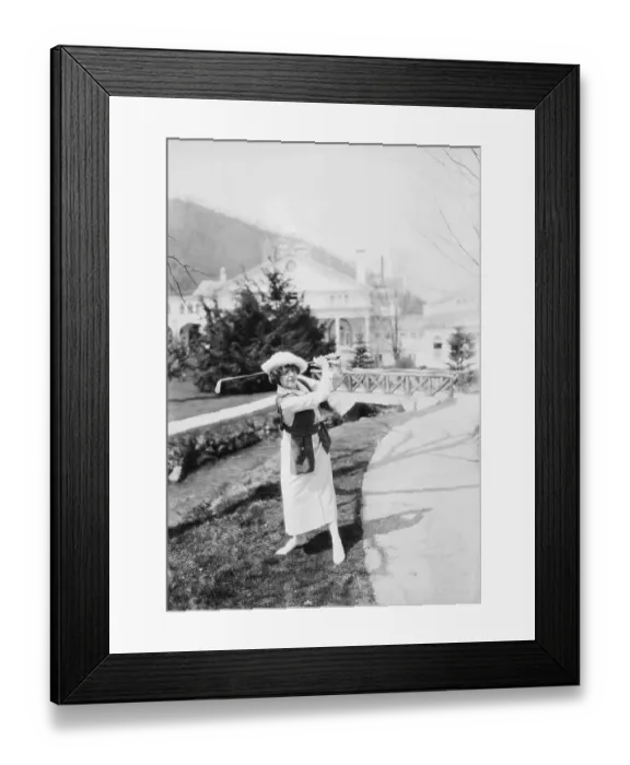 Framed Print : Socialite Woman Playing Golf Framed Print : Socialite Woman Playing Golf