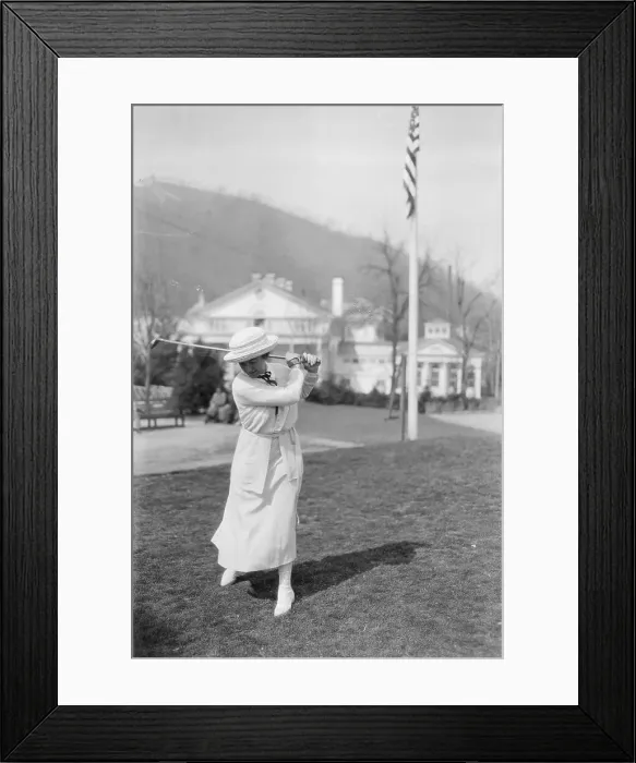 Framed Print : Socialite Woman Playing Golf Framed Print : Socialite Woman Playing Golf