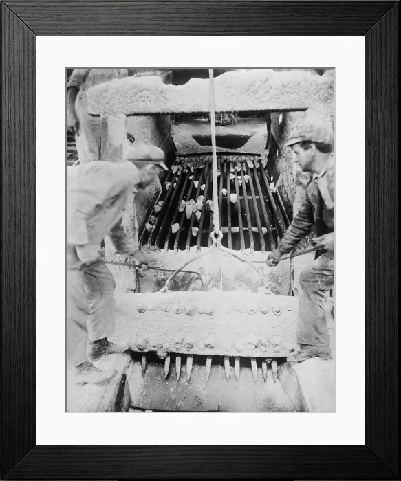 Framed Print : Miners Crushing Salt Framed Print : Miners Crushing Salt