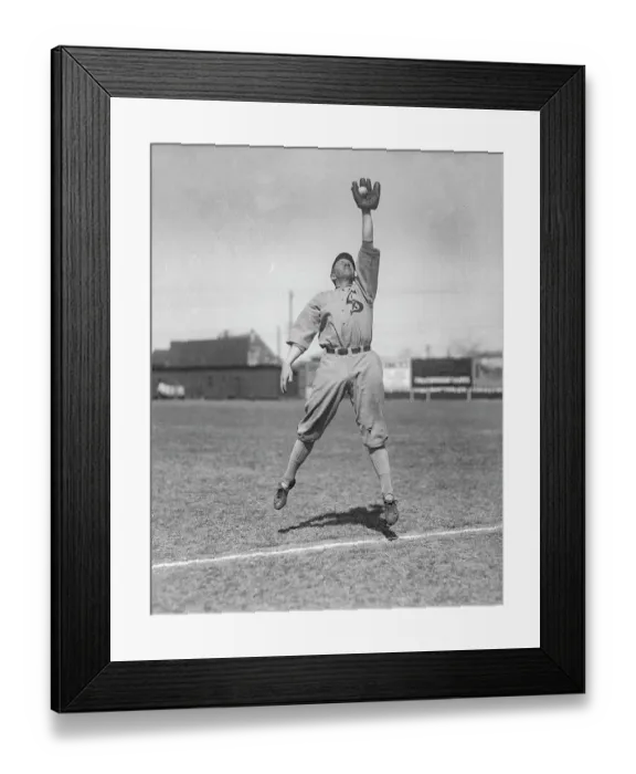 Framed Print : Baseball Player A. A. Strunk Catching High Ball Framed Print : Baseball Player A. A. Strunk Catching High Ball