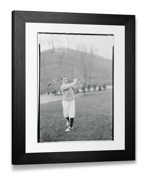 Framed Print : Man Swinging a Golf Club Framed Print : Man Swinging a Golf Club