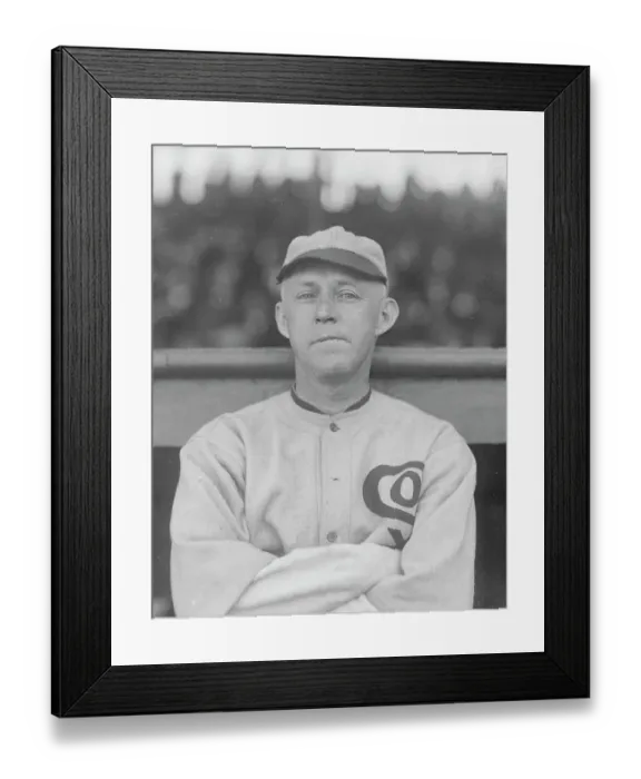 Framed Print : Baseball Player Johnny Evers in White Sox Uniform