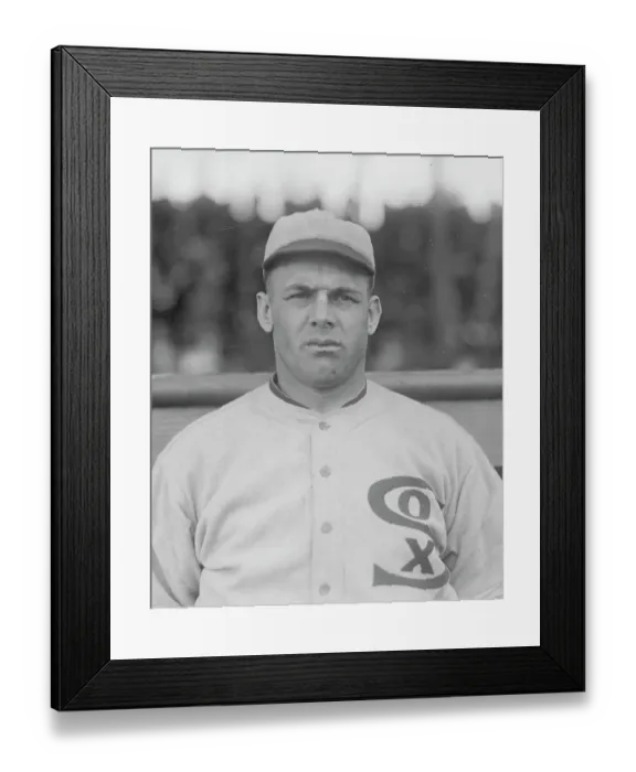Framed Print : Baseball Player Dixie Leverette in White Sox Uniform Framed Print : Baseball Player Dixie Leverette in White Sox Uniform