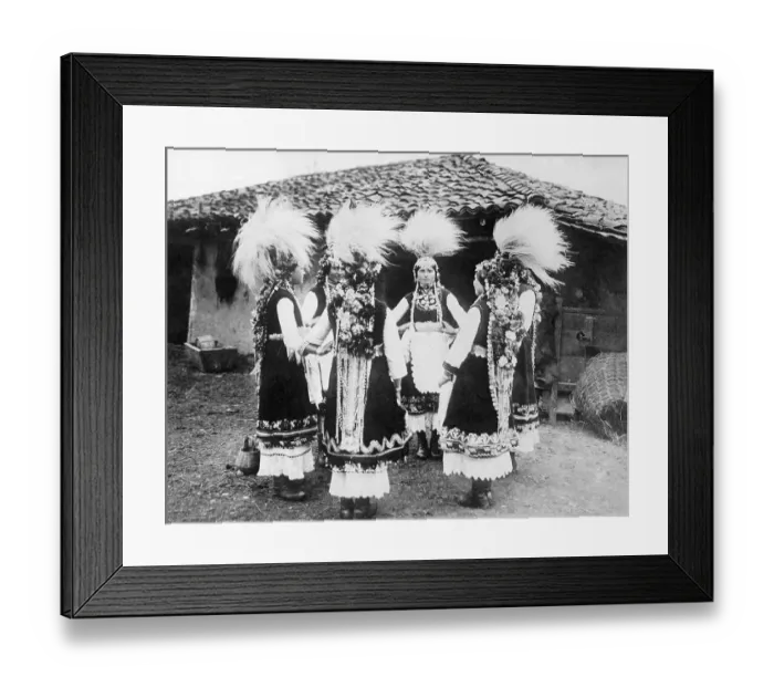 Framed Print : Young Women Dressed in Native Costumes