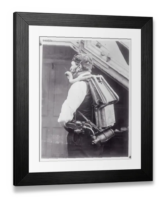 Framed Print : Man Wearing Mine-Rescue Apparatus Framed Print : Man Wearing Mine-Rescue Apparatus
