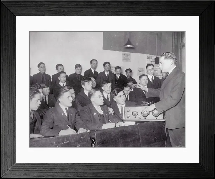 Framed Print : High School Students in Radio Class Framed Print : High School Students in Radio Class
