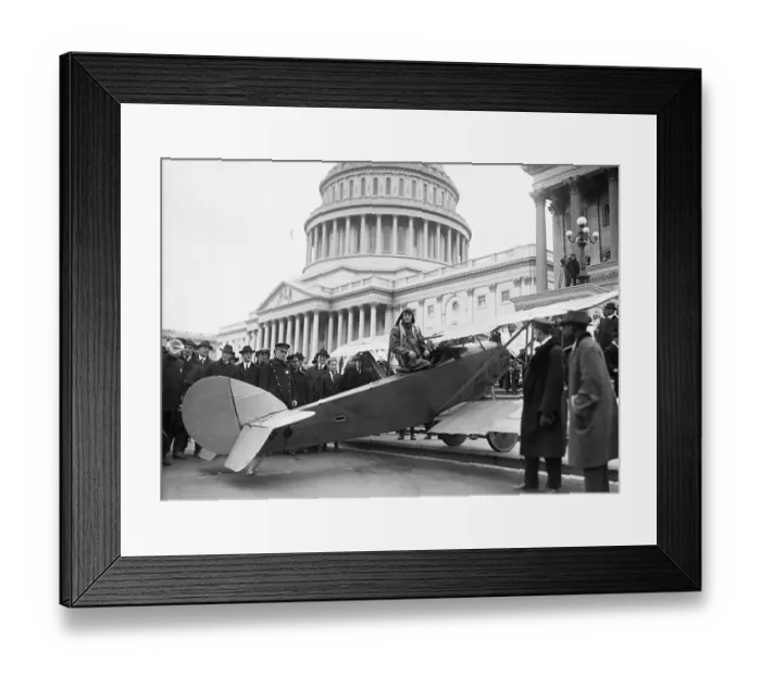 Framed Print : Lawrence Sperry and His Plane Framed Print : Lawrence Sperry and His Plane