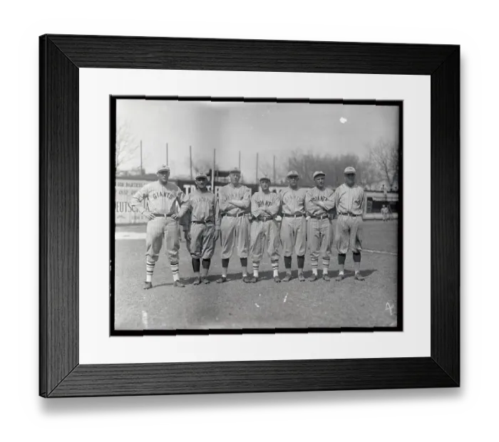Framed Print : Giants Teammates Posing on Field Framed Print : Giants Teammates Posing on Field