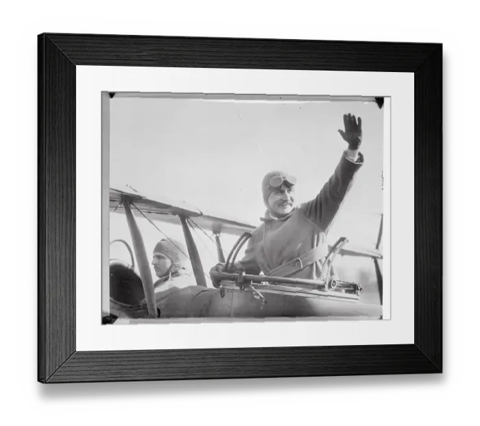 Framed Print : Pilots Waving from Plane and in Cockpit Framed Print : Pilots Waving from Plane and in Cockpit
