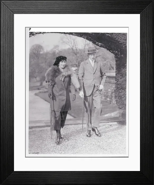 Framed Print : Princess Mary and Husband Walking in Park Framed Print : Princess Mary and Husband Walking in Park