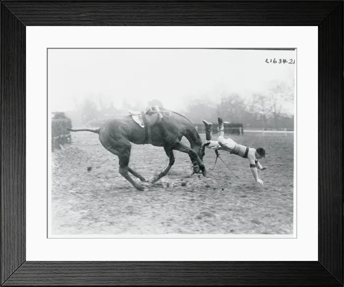 Framed Print : Rider Falling from Horse