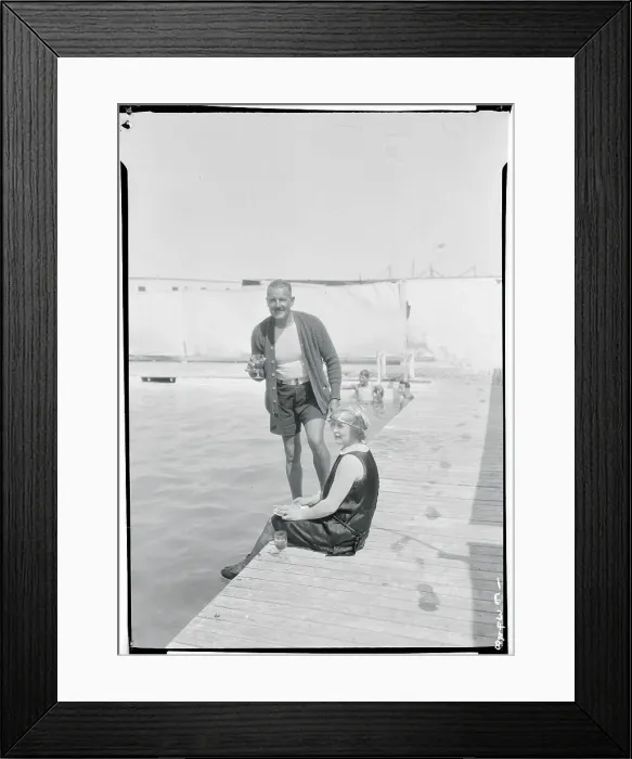 Framed Print : Socialite Friends Picnicking at Swimming Pool Framed Print : Socialite Friends Picnicking at Swimming Pool
