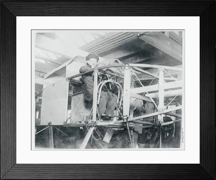 Framed Print : Aviator Cuno Rheden in His Plane Framed Print : Aviator Cuno Rheden in His Plane