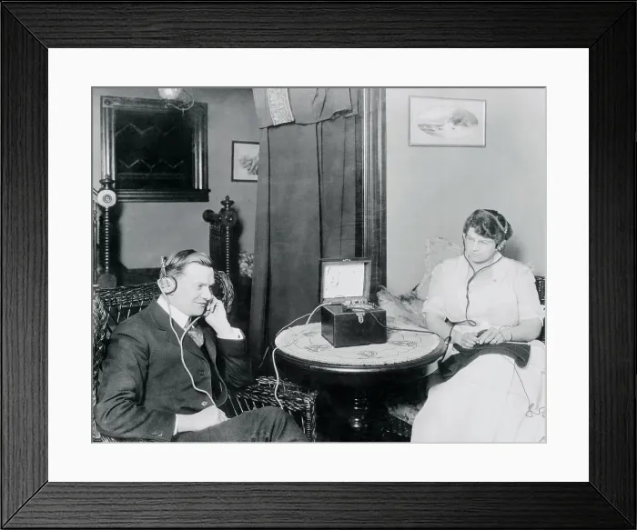 Framed Print : Radio Listeners Framed Print : Radio Listeners