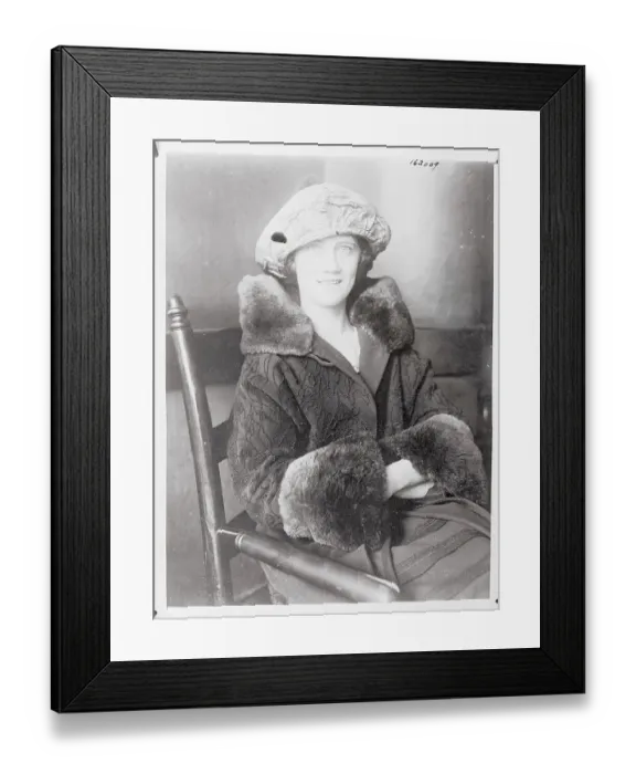 Framed Print : Female Juror Posing in Coat and Hat Framed Print : Female Juror Posing in Coat and Hat