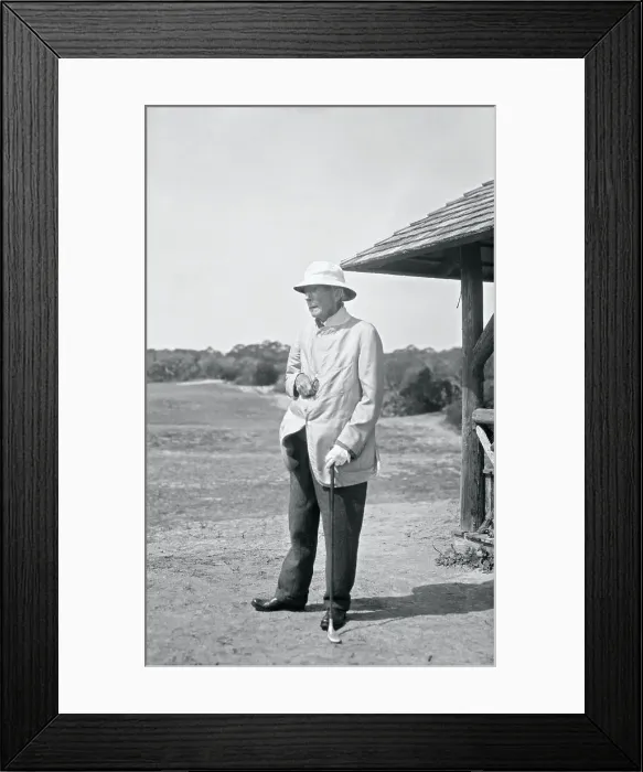 Framed Print : John D. Rockefeller on Green with Club Framed Print : John D. Rockefeller on Green with Club