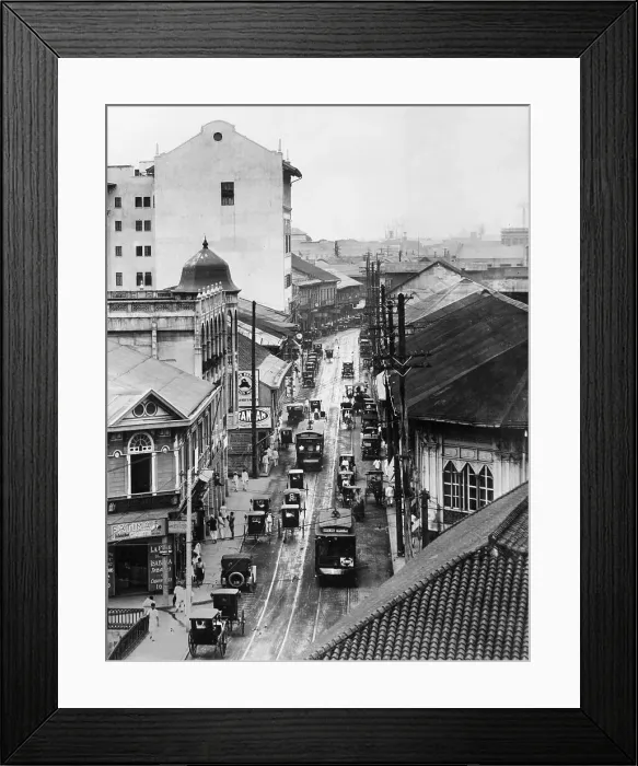 Framed Print : View of Vehicles and Pedestrians on Street Framed Print : View of Vehicles and Pedestrians on Street