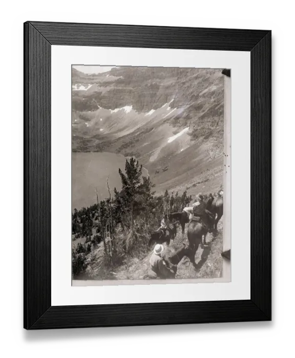 Framed Print : Landscape View of Mountains and Lake Framed Print : Landscape View of Mountains and Lake