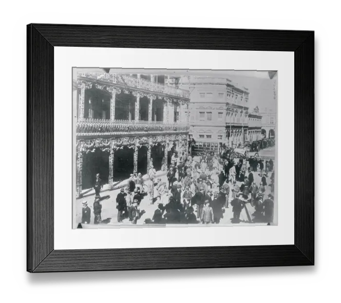Framed Print : View of Crowds on Street Framed Print : View of Crowds on Street