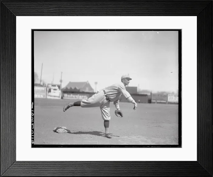 Framed Print : Baseball Player in Pitching Stance