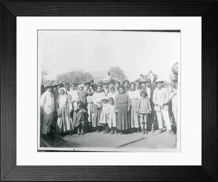 Framed Print : Refugees Posing Together as Group