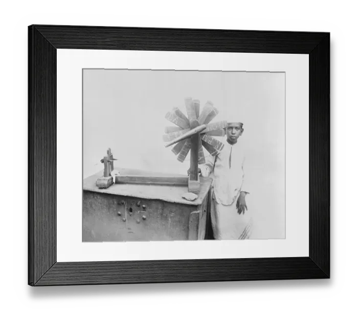 Framed Print : Indian Boy with Weaving Utensil Framed Print : Indian Boy with Weaving Utensil