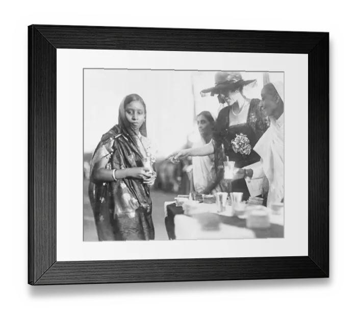 Framed Print : British Woman with Indian Women at Social Dance Framed Print : British Woman with Indian Women at Social Dance
