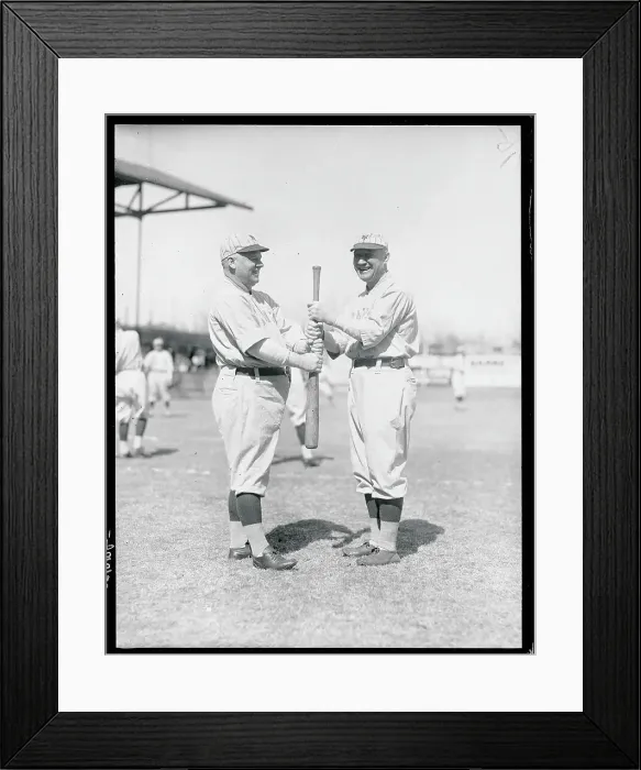 Framed Print : McGraw and Hugh Jennings Holding Bat Framed Print : McGraw and Hugh Jennings Holding Bat