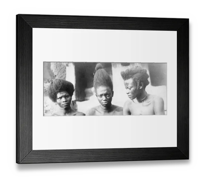 Framed Print : Nigerian Women Wearing Native Hairstyles