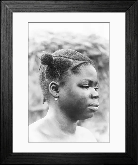 Framed Print : Native Hairstyle on Woman of the Nupe Tribe Framed Print : Native Hairstyle on Woman of the Nupe Tribe