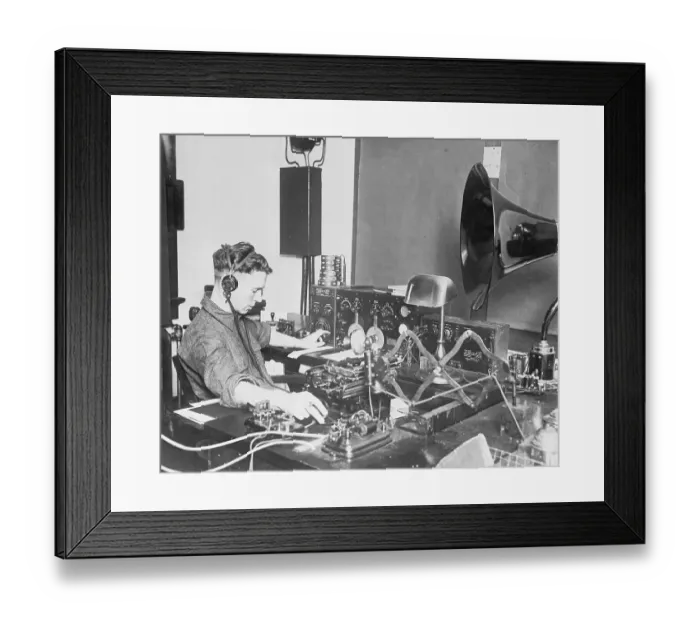 Framed Print : Soldier Listening to Radio Transmission