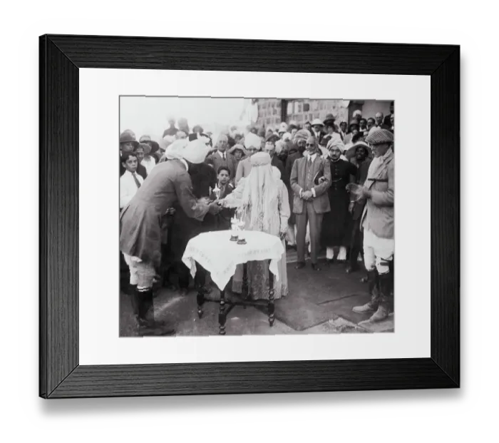 Framed Print : Prince of Wales Being Greeted by Woman of Bhopal Framed Print : Prince of Wales Being Greeted by Woman of Bhopal