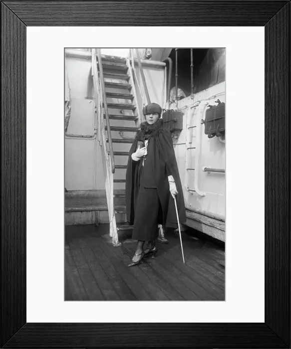 Framed Print : Writer Djuna Barnes on a Ship Framed Print : Writer Djuna Barnes on a Ship