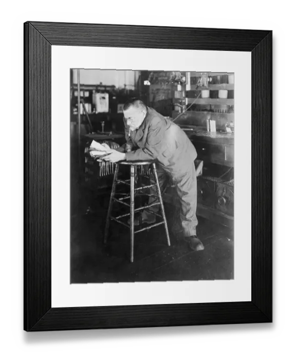 Framed Print : Dr. Steinmetz Examining a Branch Framed Print : Dr. Steinmetz Examining a Branch
