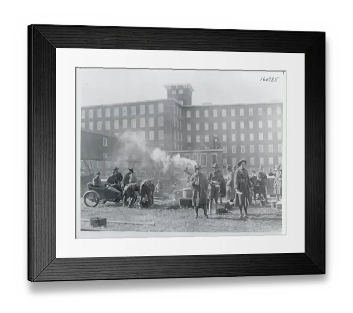 Framed Print : View of Guardsmen Taking Break Near Buildings Framed Print : View of Guardsmen Taking Break Near Buildings