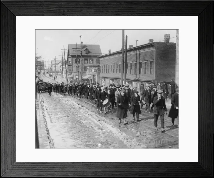 Framed Print : View of Mill Strikers During Protest Framed Print : View of Mill Strikers During Protest
