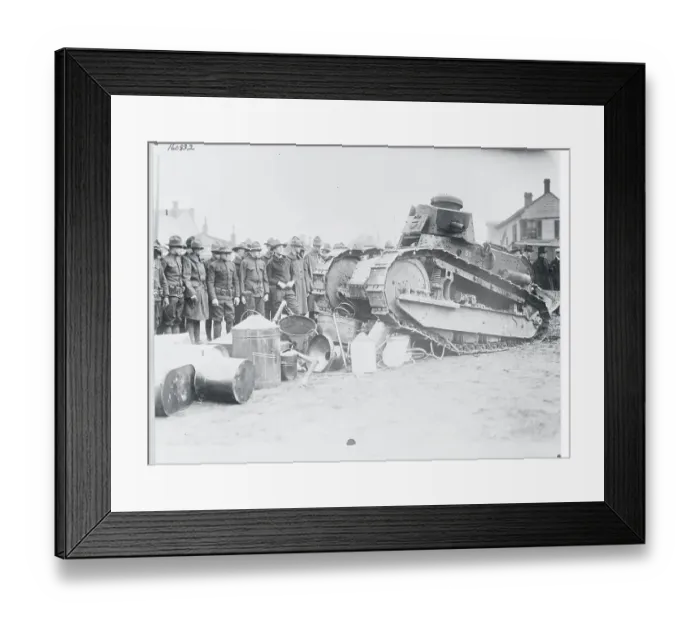 Framed Print : Tank Driving Over Moonshine Stills Framed Print : Tank Driving Over Moonshine Stills