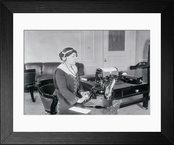 Framed Print : Typing a Letter on the Optophone Framed Print : Typing a Letter on the Optophone