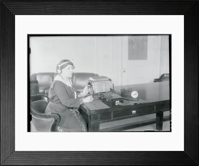 Framed Print : Margaret R. Hogan Using the Optophone Framed Print : Margaret R. Hogan Using the Optophone