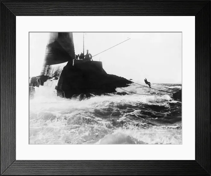 Framed Print : Rescuing of the Wolfrock Lighthouse Cew Framed Print : Rescuing of the Wolfrock Lighthouse Cew