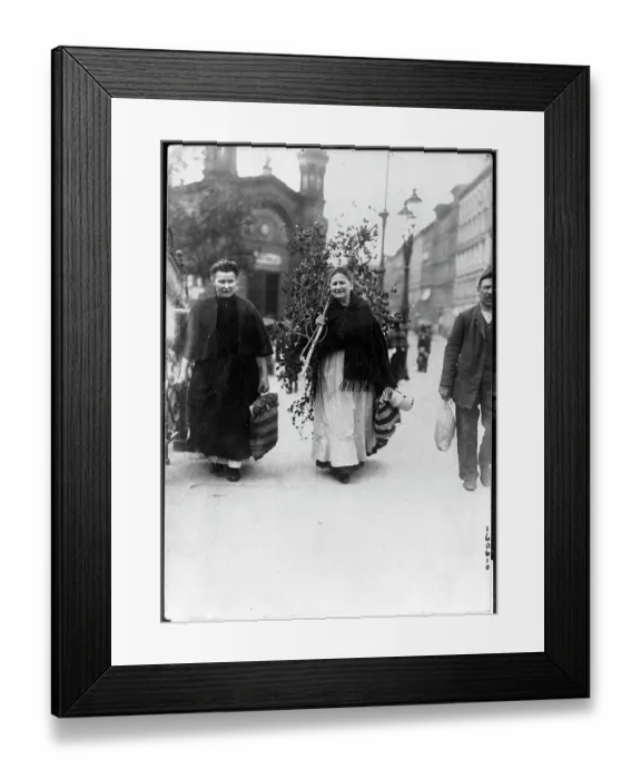 Framed Print : Woman Carries Boughs for Easter Decoration