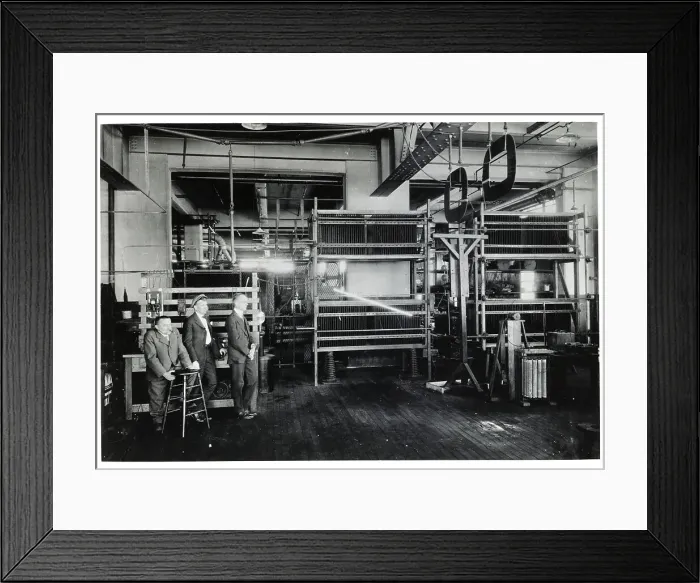 Framed Print : Charles Steinmetz in Lab with Lightning Framed Print : Charles Steinmetz in Lab with Lightning