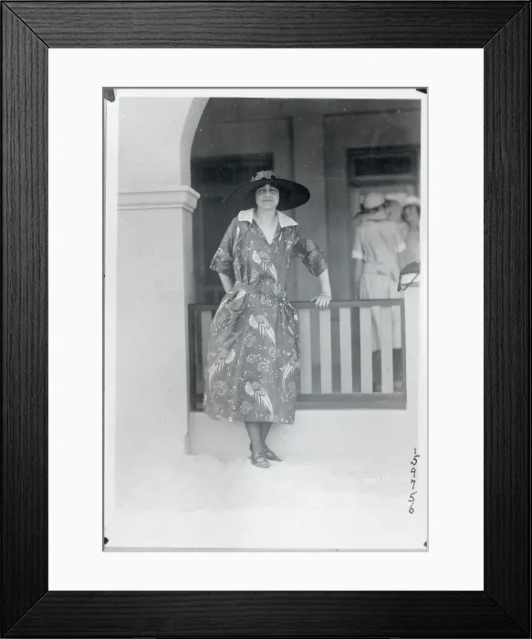 Framed Print : Mrs. Bernard Gimbel Leaning Against a Railing Framed Print : Mrs. Bernard Gimbel Leaning Against a Railing