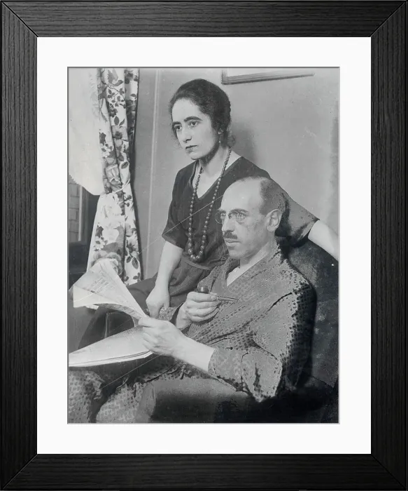 Framed Print : W.L. George and His Wife Reading the Newspaper Framed Print : W.L. George and His Wife Reading the Newspaper