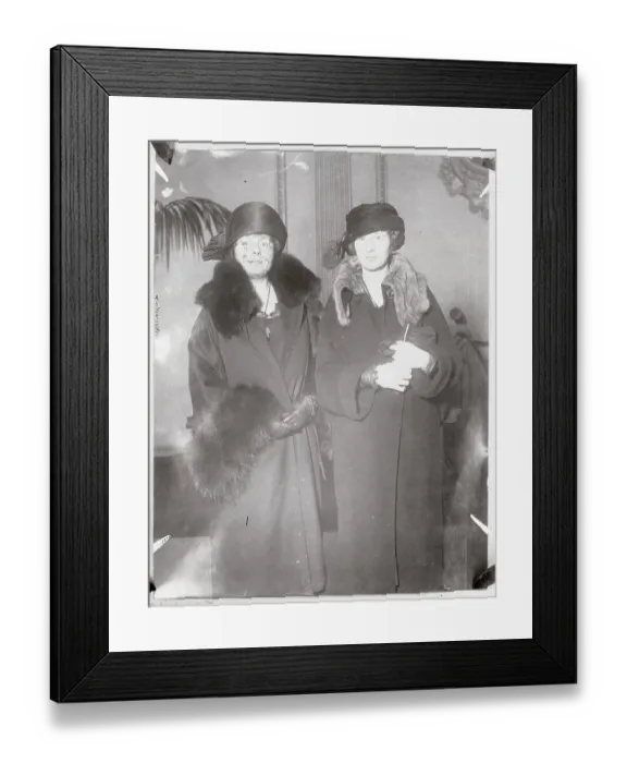 Framed Print : Portrait of Actress Florence Deshon and Friend in Outerwear Framed Print : Portrait of Actress Florence Deshon and Friend in Outerwear