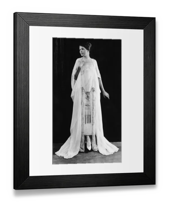 Framed Print : Woman Modeling a Tea Gown Framed Print : Woman Modeling a Tea Gown