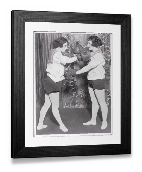 Framed Print : Two Women Boxing Against Each Other Framed Print : Two Women Boxing Against Each Other
