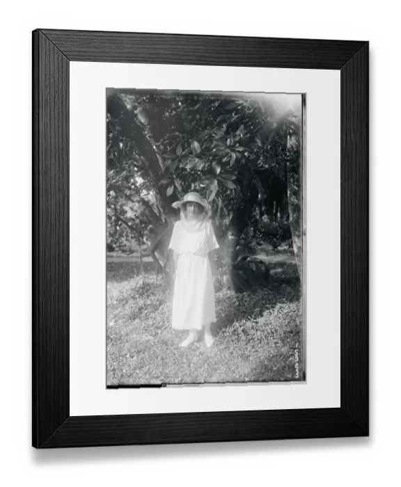 Framed Print : Woman Posing in Front of a Tree Framed Print : Woman Posing in Front of a Tree