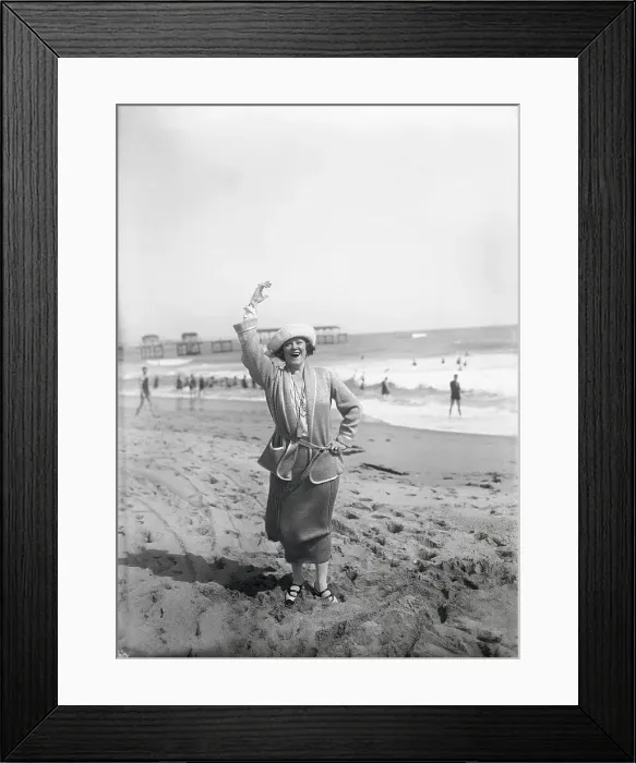 Framed Print : Songstress Frieda Hempel on the Beach Framed Print : Songstress Frieda Hempel on the Beach